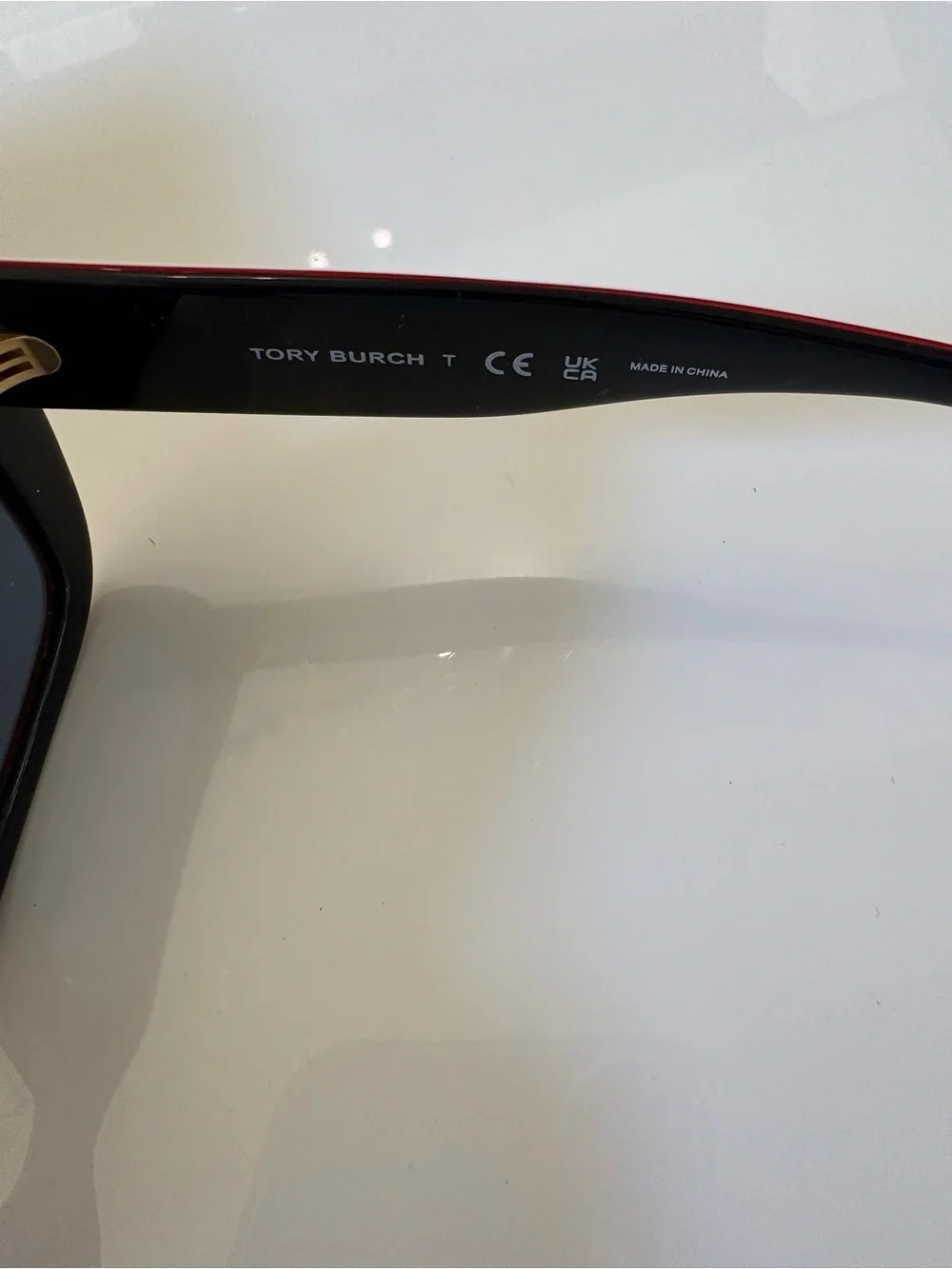 Tory Burch TY7190U Ivory Red Blue Trilayer Sunglasses NWT w/ Case